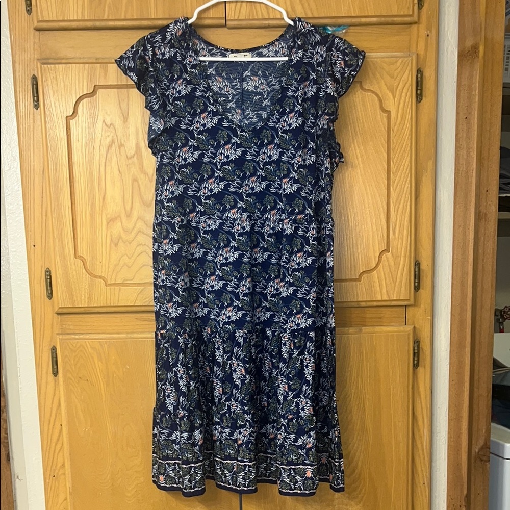 Max Studio Blue Flutter Sleeve Sundress